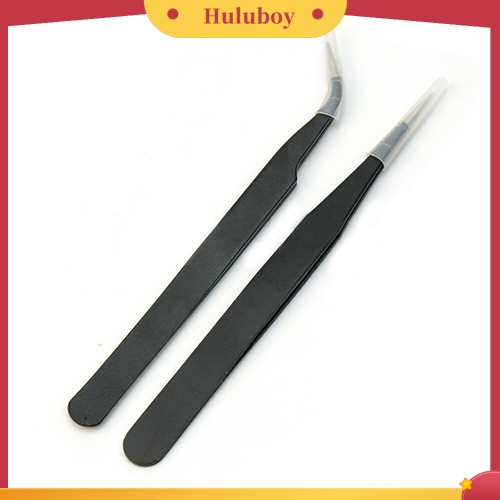 {In Stock} 2Pcs Pinset Lurus Lengkung Untuk Nail Art Eyelash Extension Nipper Picking Tool
