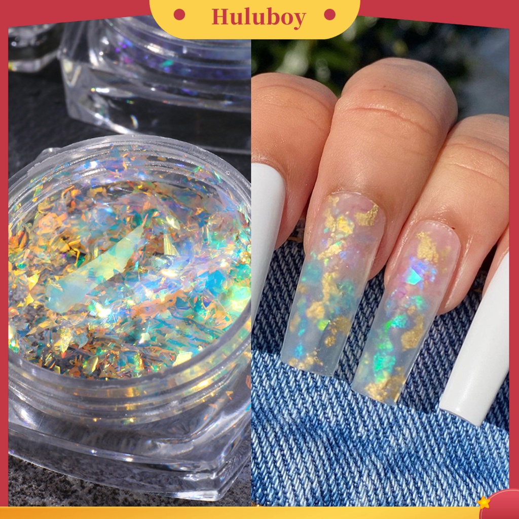 {In Stock} 1botol Manicure Glitter Tidak Berbahaya Portable Nyaman Cellophane Nail Art Payet Pecah Untuk Perempuan