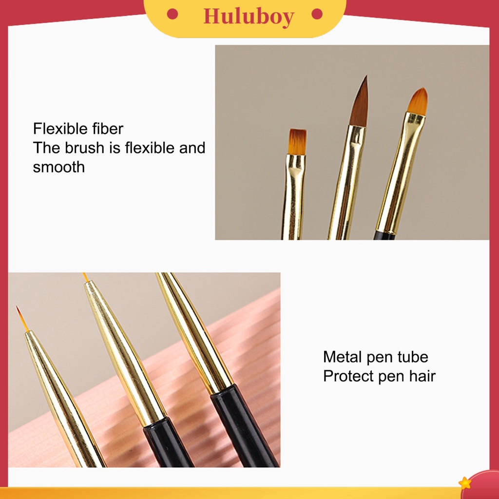 {In Stock} 3Pcs Sikat Kuku Multifungsi DIY Double Head 3D Tips Manicure Drawing Brush Untuk Salon Kuku