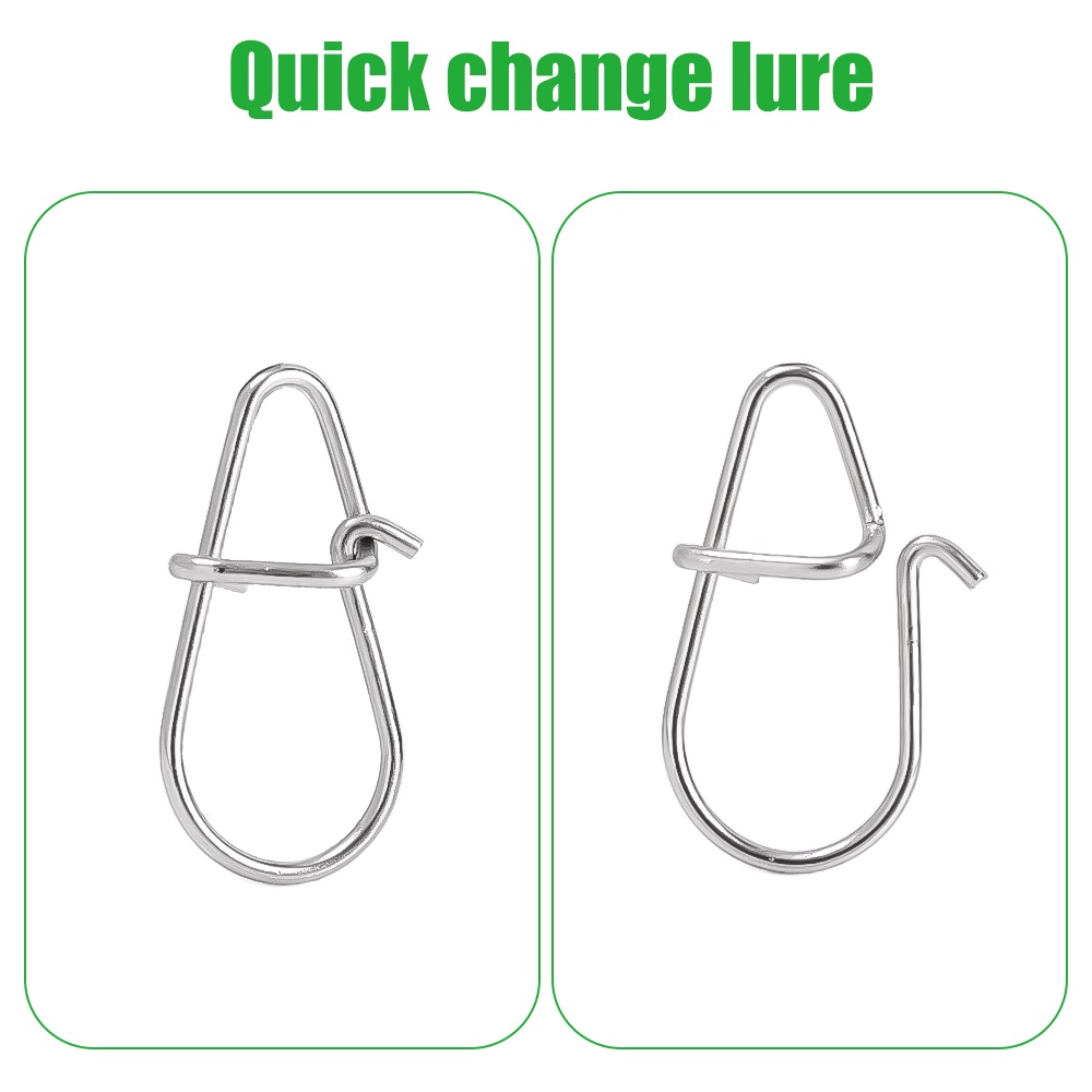 [Unggulan] 100 Pcs/Pack Kekuatan Tinggi Luya Pin Memancing Tahan Lama Konektor Memancing Memancing Tackle Aksesoris Diperkuat Lure Pin Safety Stainless Steel Memancing Gantung Snap