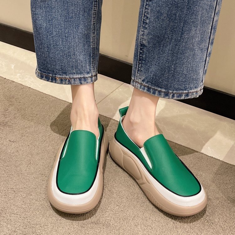 SHOEGALLERY LV0290 Sepatu Slip On Wanita Polos Kasual Gaya Korea Import