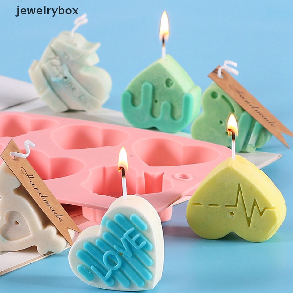 [jewelrybox] 6cells Lovely Heart Heat Safe Silicone Cetakan Coklat DIY Alat Kue Butik