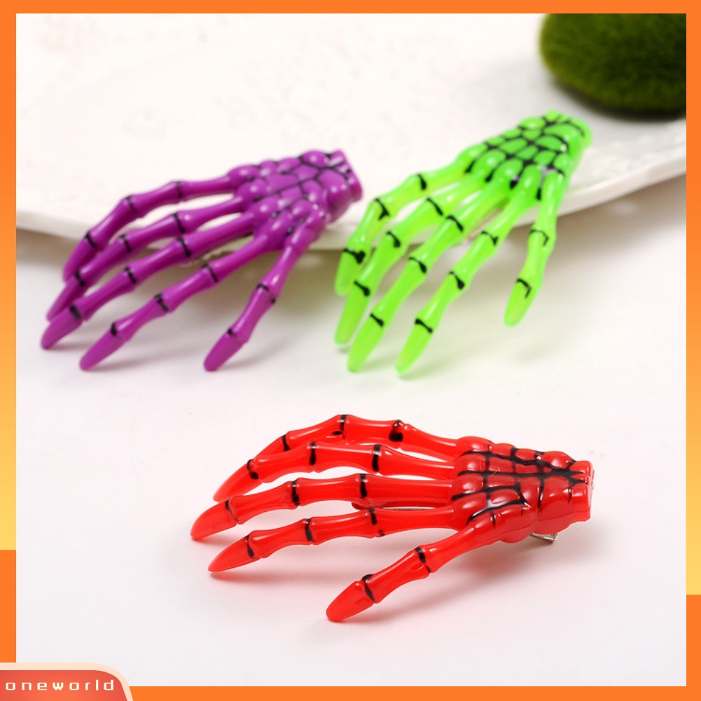 [ONE] Punk Wanita Skeleton Claw Zombie Tangan Hair Clip Hairpin Bobby Pin Dekorasi Halloween