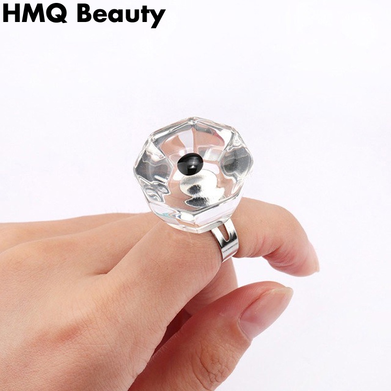 1pcs Pro Kaca Kristal Lem Jari Cincin Individu Eyelash Extension Glue Holder Eye Lash Adhesive Stand Pallet Holder