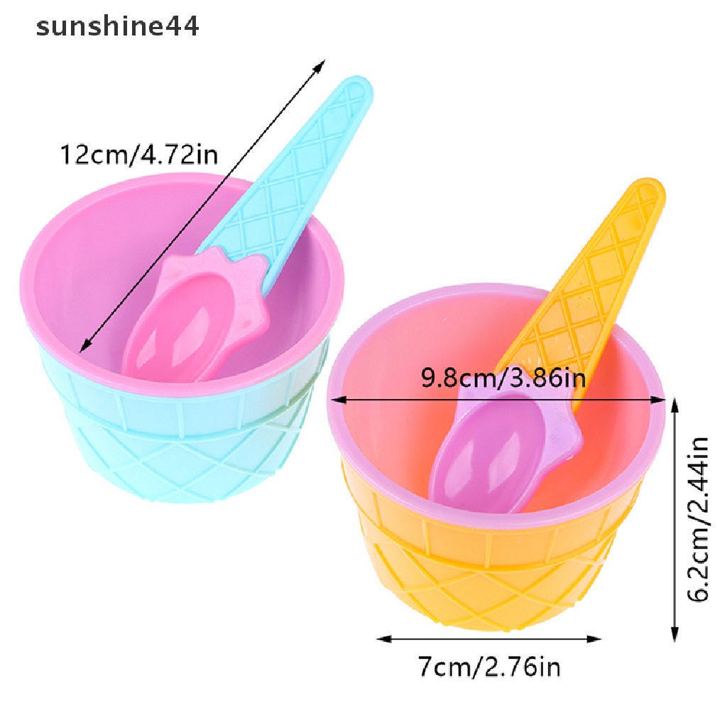 Sunshine Ice Cream Bowls Cup Kids Bowl Tempat Wadah Dessert Cetakan Pembuat Es Krim ID