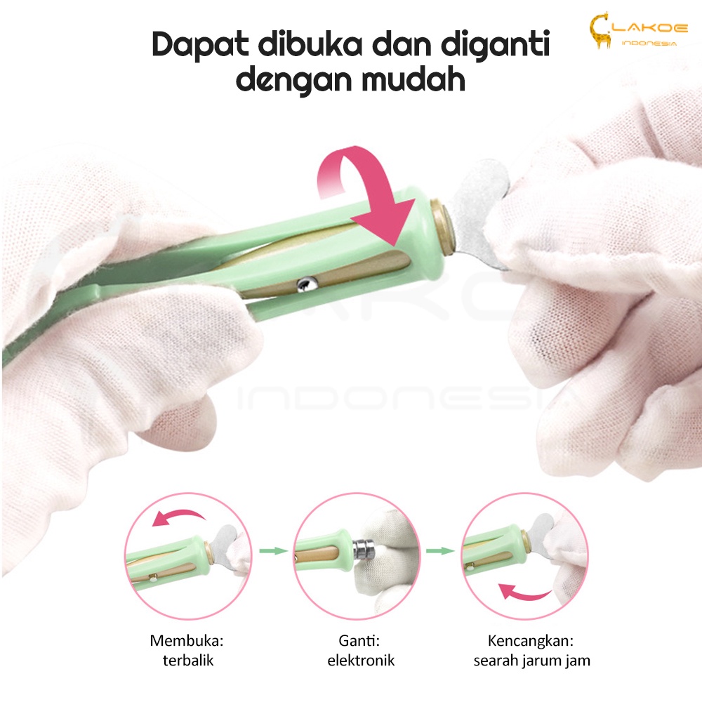 Lakoe 4in1 Alat Pembersih Telinga Bayi Silikon/Korek Kuping LED Lampu Senter Rechargeable/Ear pick Earpick Nose Tweezer