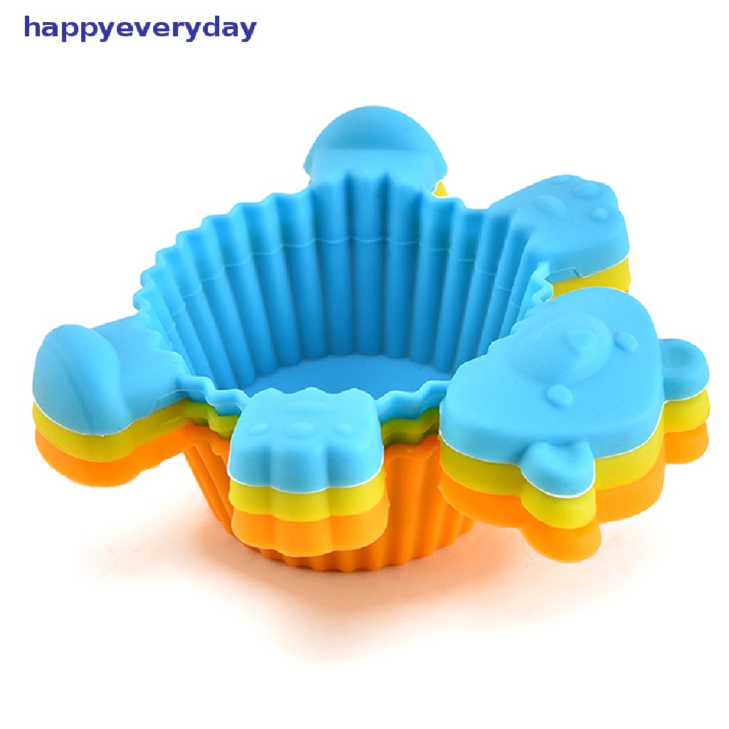 [happy] 1pcs Kartun Beruang Silikon Cetakan Kue Mini Cupcake Baking Molds DIY Alat Dapur [ID]