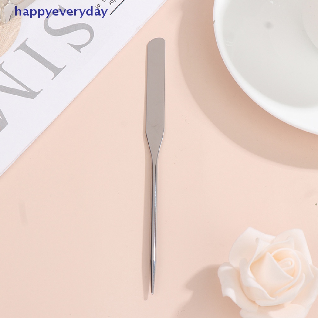 [happy] Spatula Toner Makeup Kepala Ganda Bahan Stainless Steel Dengan Stik Pencampur Tas PU [ID]