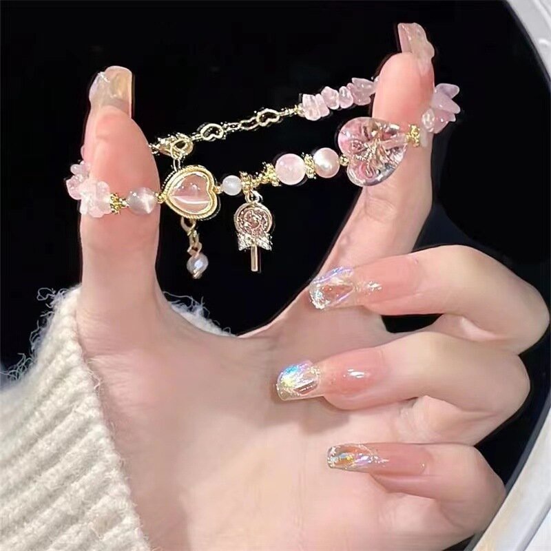 Gelang Model Hati Lollipop Bahan Alloy Korea Untuk Wanita