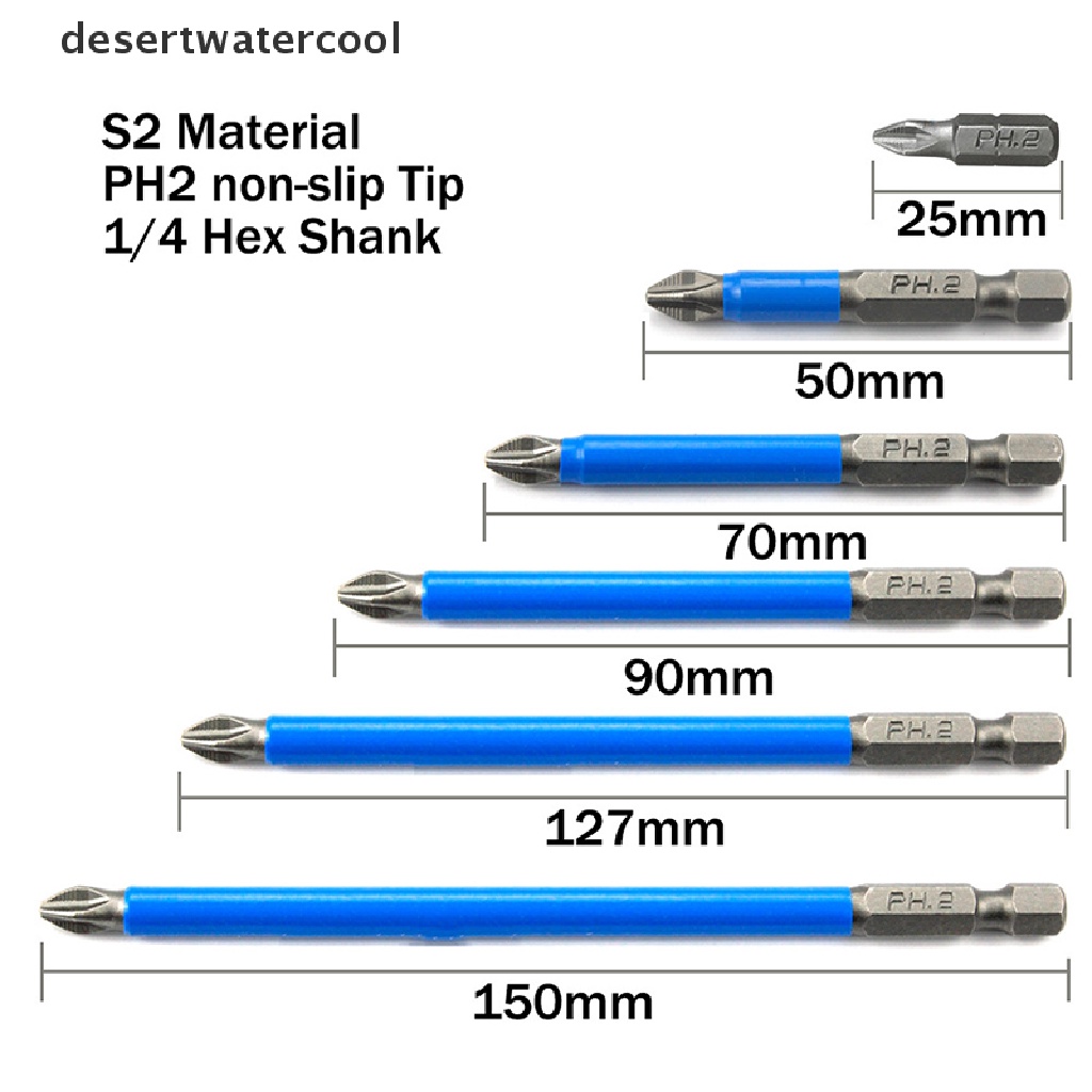 Deid Mata Obeng Listrik Magnetik Anti Slip 1per4 &quot;Hex Shank Precision PH2 Martijn