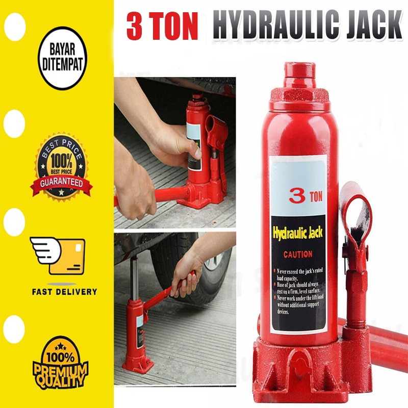 [3 TON] Dongkrak Mobil Hidrolik Botol Lifting Jack Auto Perbaikan Alat Angkat Berdiri