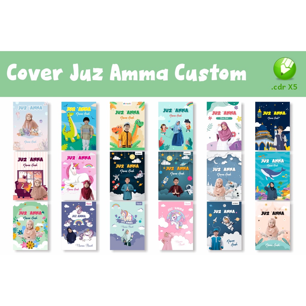 20 Desain Cover Juz Amma Custom CorelDraw v15