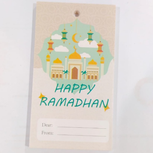 T&amp;Y Kartu Ucapan Happy Ramadhan Isi 10 Pcs Hangtag Ramadhon Eid Mubarak 1Pack Hang Tag 10Pcs Gantungan Ucapan Ramadhan Idul Fitri Murah