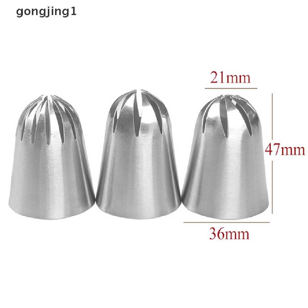 Ggg 3pcs Besar Rusia Icing Piping Tips Set Cream Nozel DIY Dessert Pastry Tips ID