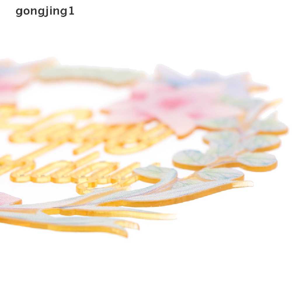 Ggg Bunga Happy Birthday Cake Topper Hiasan Kue Akrilik Untuk Dekorasi Kue Ulang Tahun ID