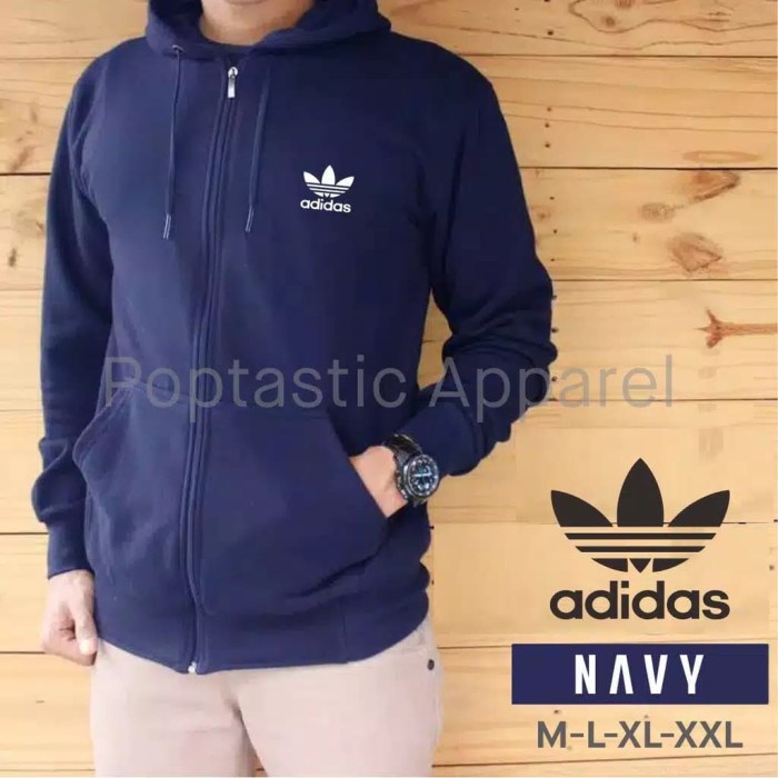 Jaket Adidas Pria Zipper Hoodie Sweter Hodie Distro M L XL XXL - Merah, M