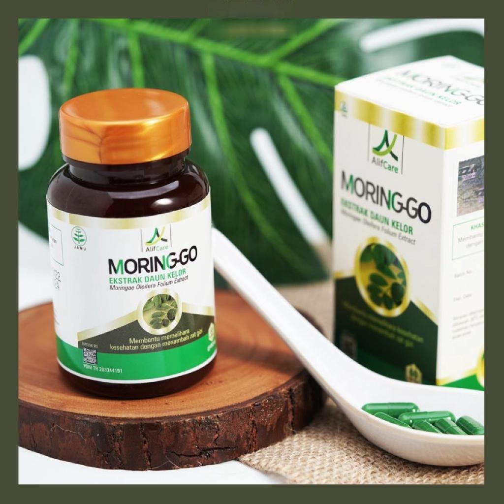 Kapsul MORING-GO MORINGGO MORINGO MORING GO Obat Herbal Ekstrak Daun Kelor Untuk Menambah Zat Gizi Moringgo Asli Original