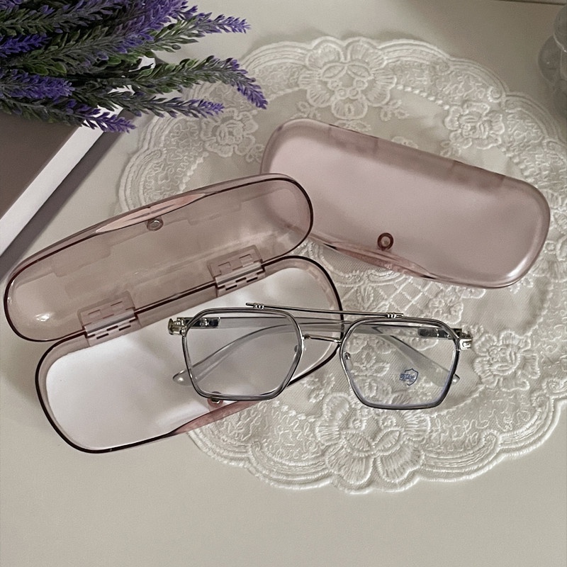 Kotak Pelindung Keras Transparan Sunglasses Case Shell Kacamata Portable Baca Casing Plastik Waterproof