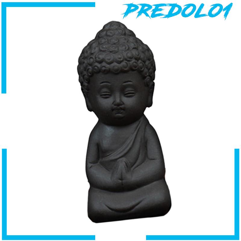 [Predolo1] Aksesori Pet Teh Tembikar Hitam Buddha Kecil Untuk Kamar Tidurkantor