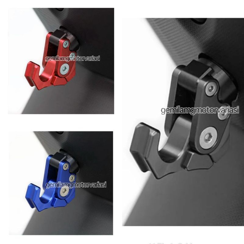 Gantungan Barang Model Hook Full CNC Variasi untuk Motor Nmax, Beat, Scoopy, Vario, Mio, Nmax 2020/2