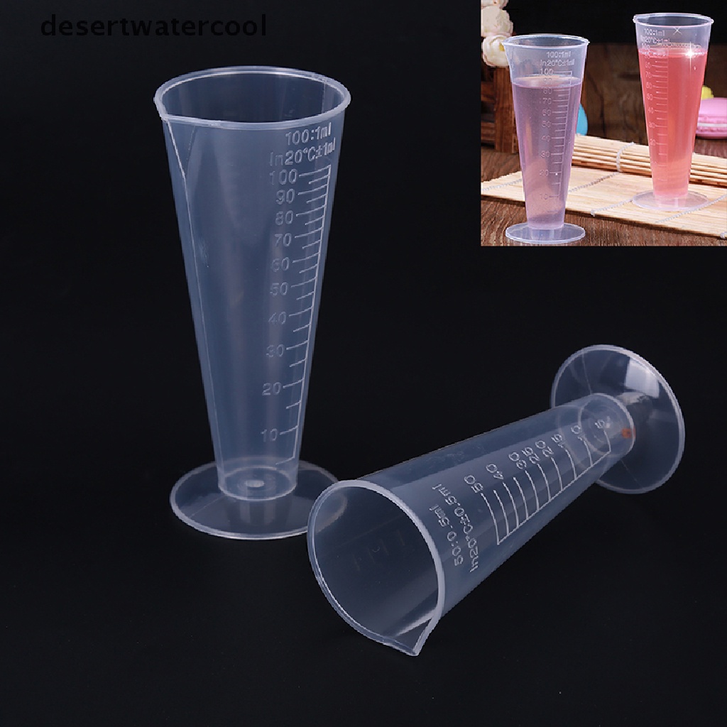 Deid 2Pcs/Set Gelas Ukur Kerucut Plastik Transparan Reusable Alat Ukur Dapur Martijn