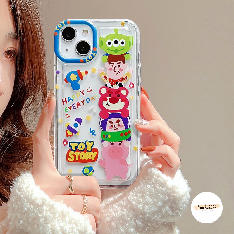 Toy Story Lucu Oppo A17 A77s A15 A17K A16 A95 A12 A57 A54 A16s A16K A5 A9 A5s A3s A7 A74 A92 A77 A55 A1K A53 A31 A16E A52 A12E Kartun Buzz Lightyear Alien Tpy Soft Shockproof Case