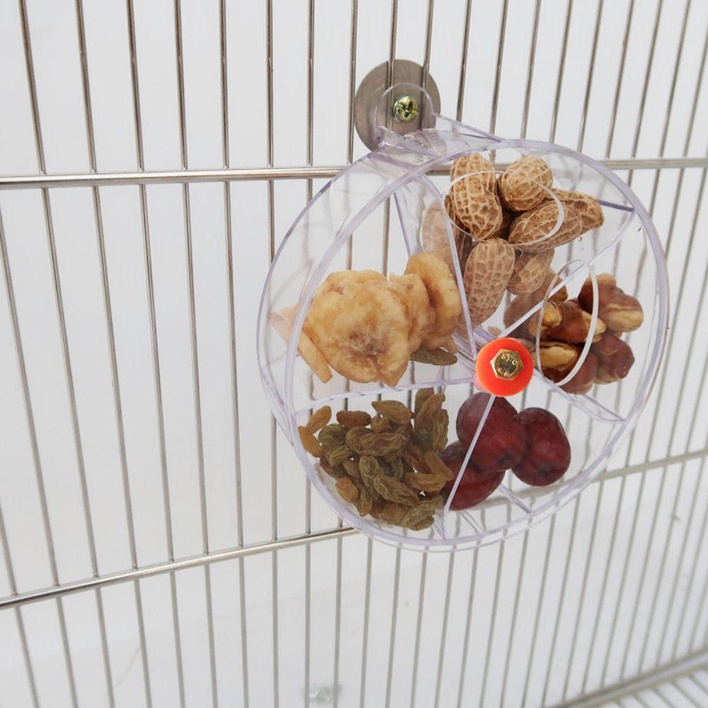 [Elegan] Nuri Feeder Rotatable Bulat Tahan Gigit Gantung Interaktif Roda Mainan Burung Plastik