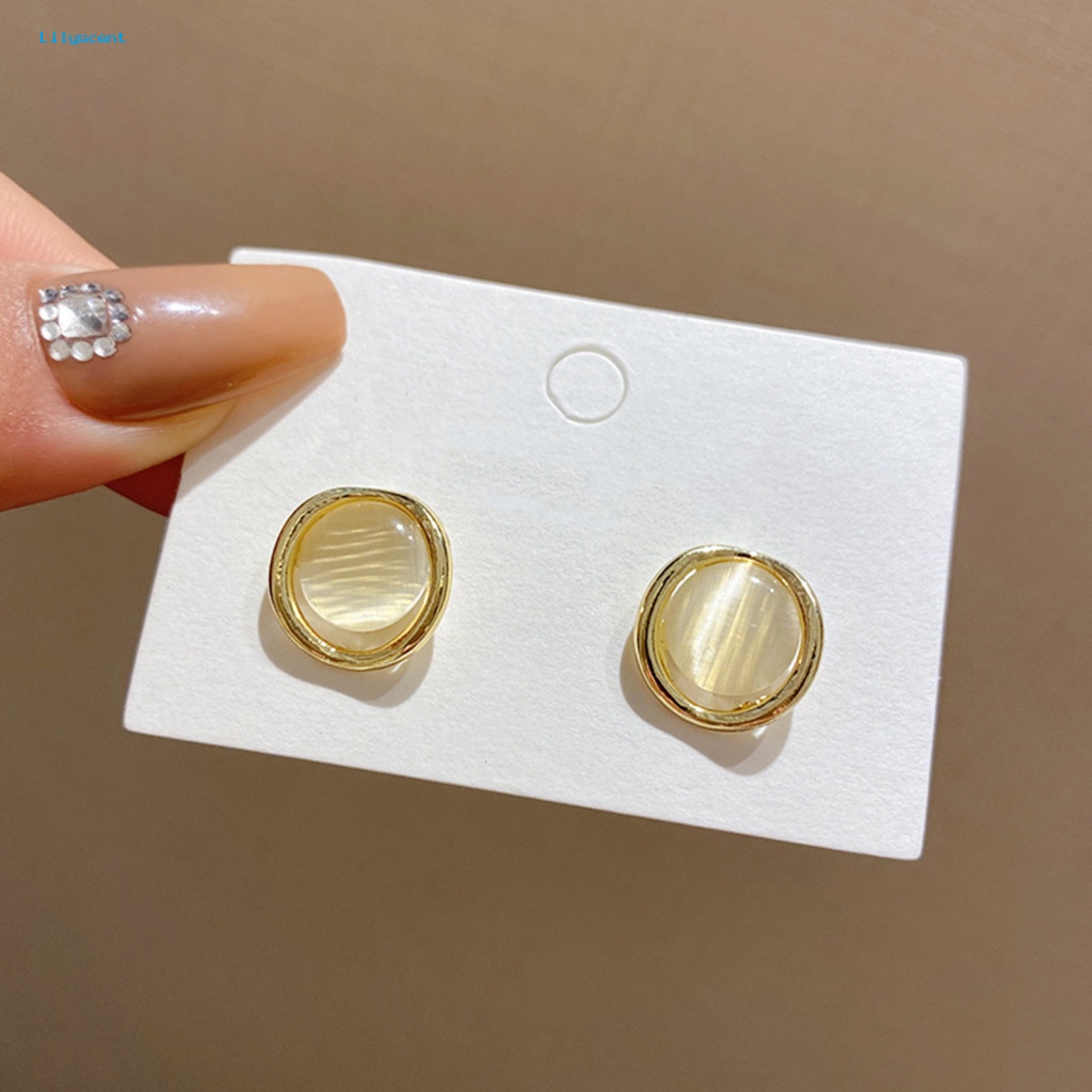 Lilyscent 1pasang Anting Nyaman Aksesoris Wanita Mutiara Imitasi Women Stud Earrings High-polished