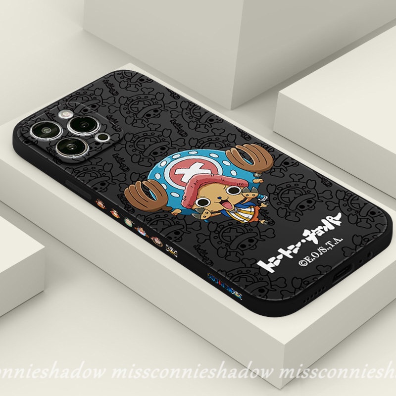 IPHONE Casing Ponsel Zoro Kartun One Piece Merek Trendi Kompatibel Untuk Iphone11 13 14 12 Pro Max 7Plus XR 6 7 8 6S Plus X XS Max SE 2020 Tepi Lurus Sisi Print Tpu Soft Cover