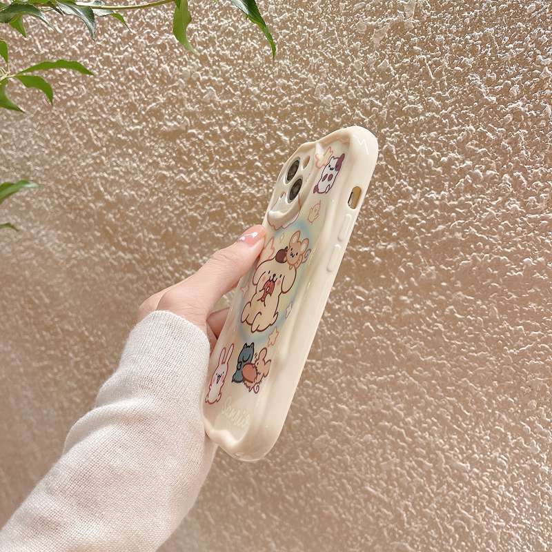 Cream Edge Cinnamoroll Girl Woman Soft Case HP iP iPhone 6 6S 7 8 14 + Plus SE 2020 X XS XR Max 11 12 13 Pro Max FTD Wave Casing Apple