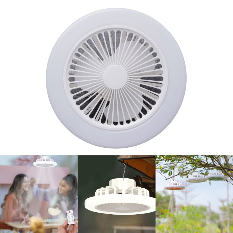 Vivi Kipas Angin Plafon Remote Control 2800mAh Dengan 3gear Lampu LED USB Camping Fan 9inch