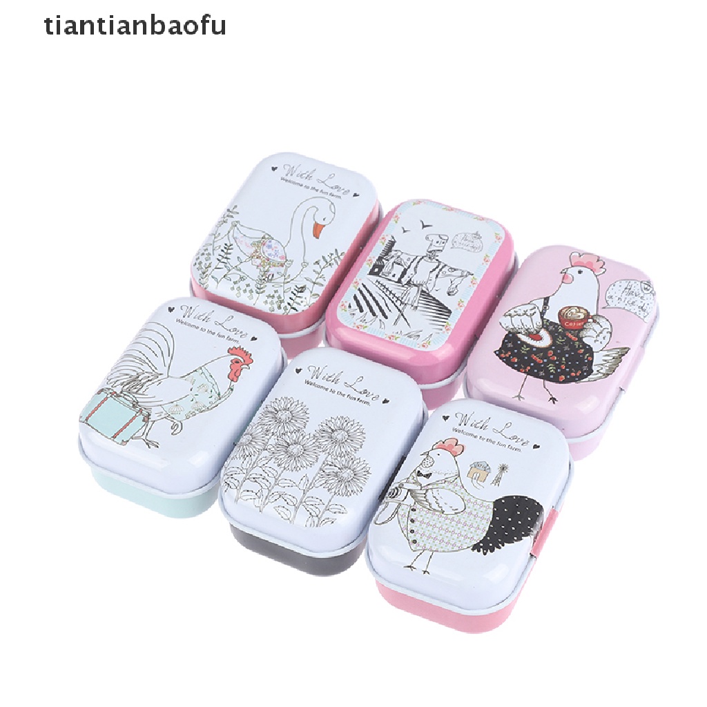 [tiantianbaofu] Warna-warni Mini Tin Box Sealed Jar Packing Kotak Perhiasan Permen Kotak Penyimpanan Kecil Butik