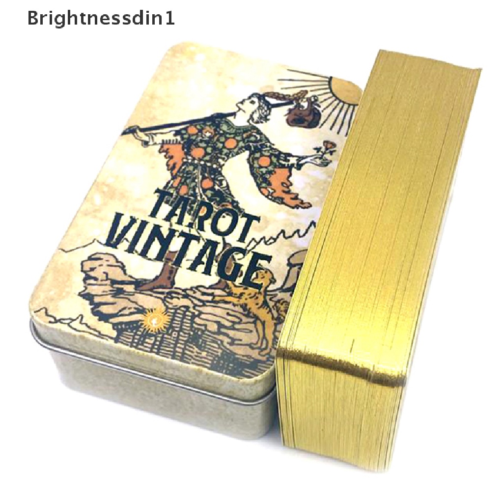 [Brightnessdin1] Kotak Besi Vintage Tarot Ramalan Dek Pesta Keluarga Board Game w/Manual Boutique