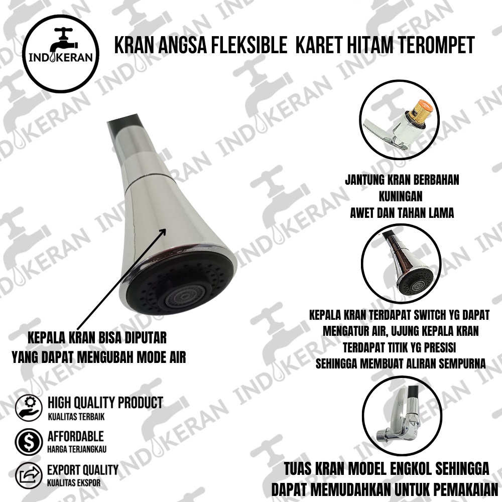 INDOKERAN - Kran Angsa Karet Hitam Terompet - High Quality