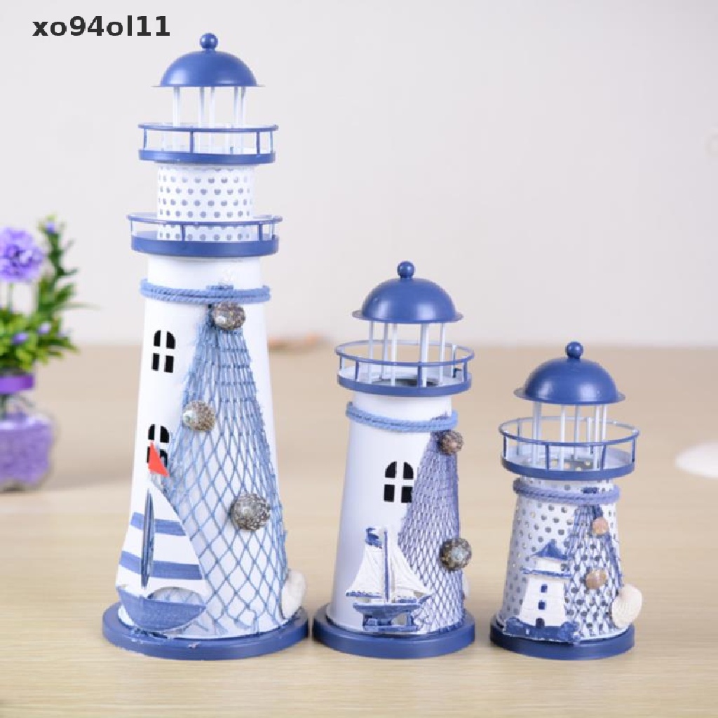 Xo Ocean Flash Mercusuar Jaring Ikan Bintang Laut Shell Ornamen Menara Beacon Metal OL