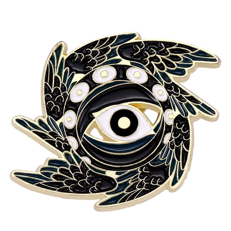 Lucu Kreatif Kartun Logam Bros Gadis Pakaian Tas Aksesoris Mata Warna Solid Lencana Pin