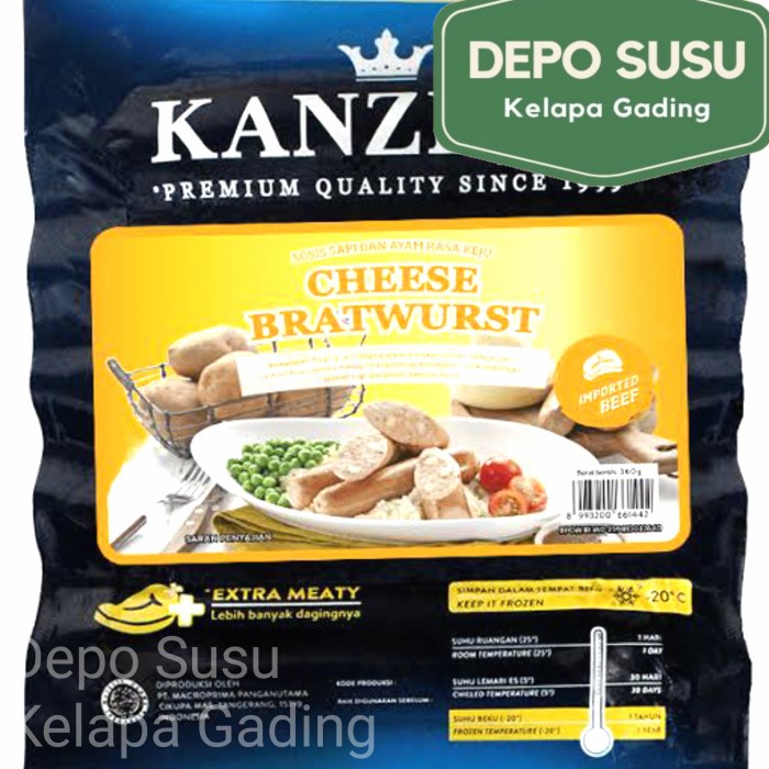 

Kanzler Chicken Cordon Bleu Smk Beef Bratwurst Kenzler Nugget Cheese - Smk Beef 250gr