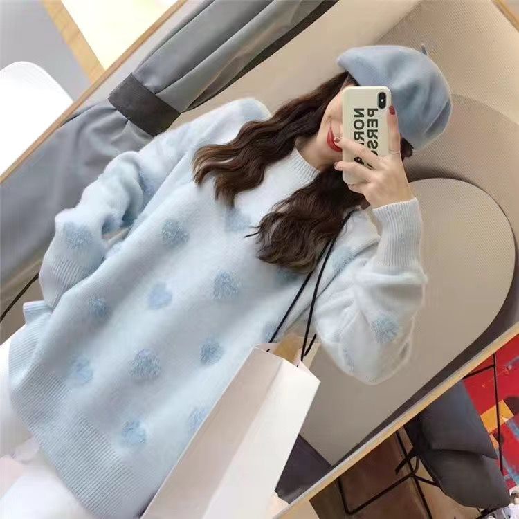 IMPORT LOVELY WINTER AUTUMN WOMAN SWEATER KNIT WOOL BLEND SWITER JAKET WANITA MUSIM DINGIN