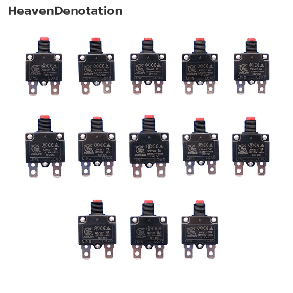 [HeavenDenotation] 1pc 3 /4 /5 /6 /7 /8 /10 /12 /13 /15 /16 /18/20A Pemutus Overload Switch Pelindung Arus HDV