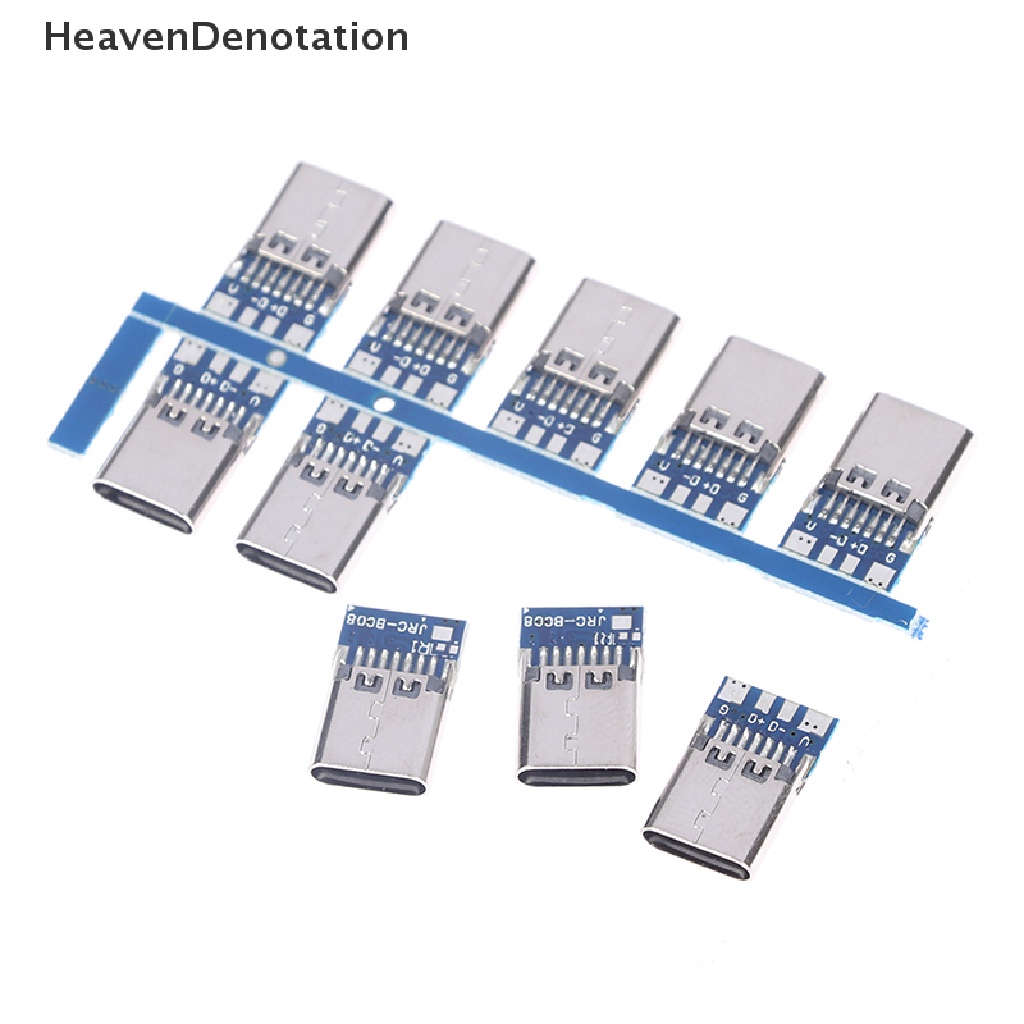 [HeavenDenotation] 10pcs Konektor USB 3.1 Tipe C 14pin Female Socket Wadah Melalui Lubang HDV