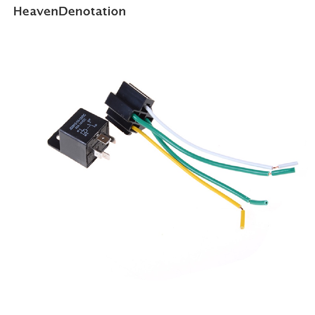[HeavenDenotation] 2set Mobil Auto DC 12V Volt 40A Otomotif 4pin 4kabel Relay &amp; Socket 40amp HDV