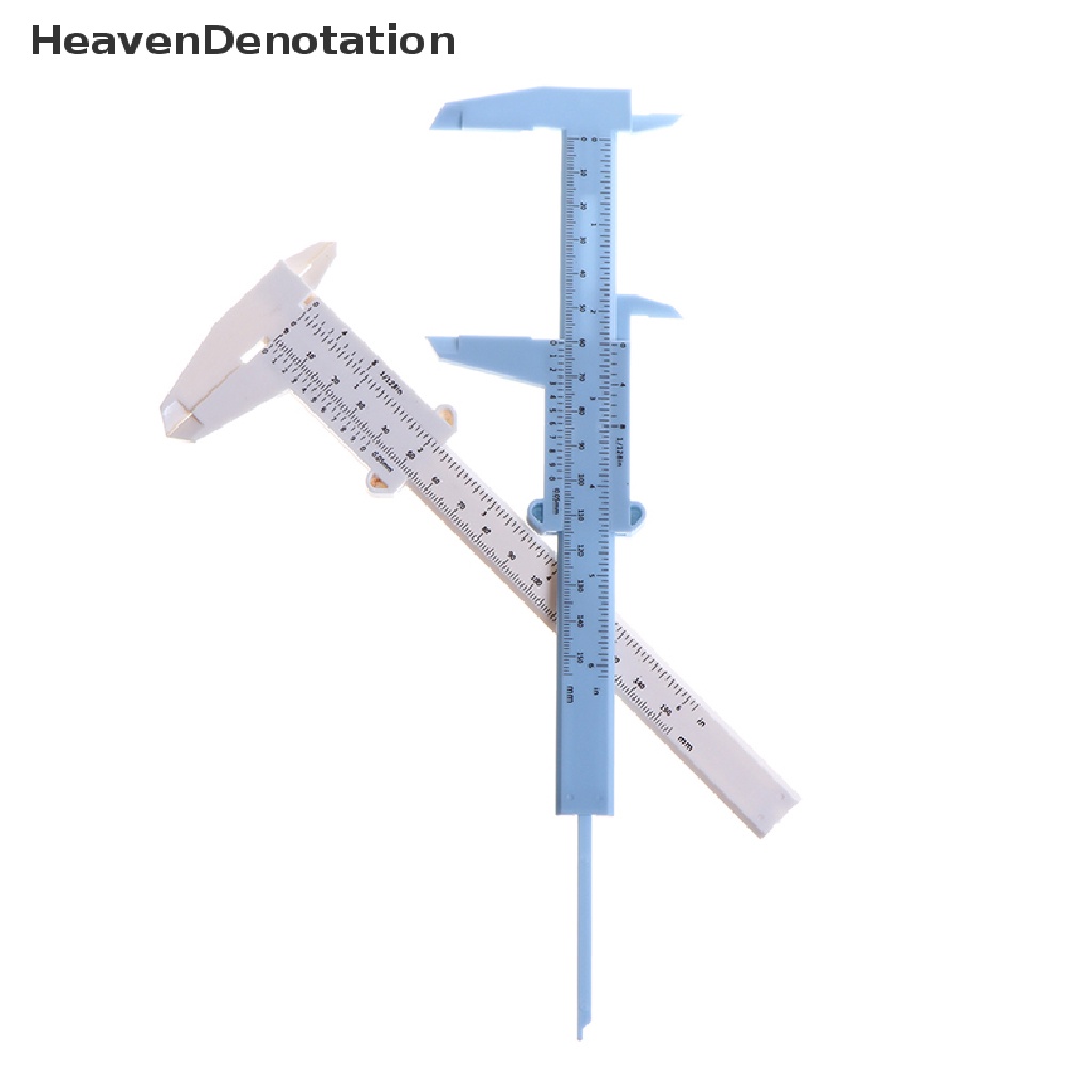 [HeavenDenotation] 0-150mm Skala Penggaris Ganda Plastik Vernier caliper Ukur Siswa Alat Penggaris HDV