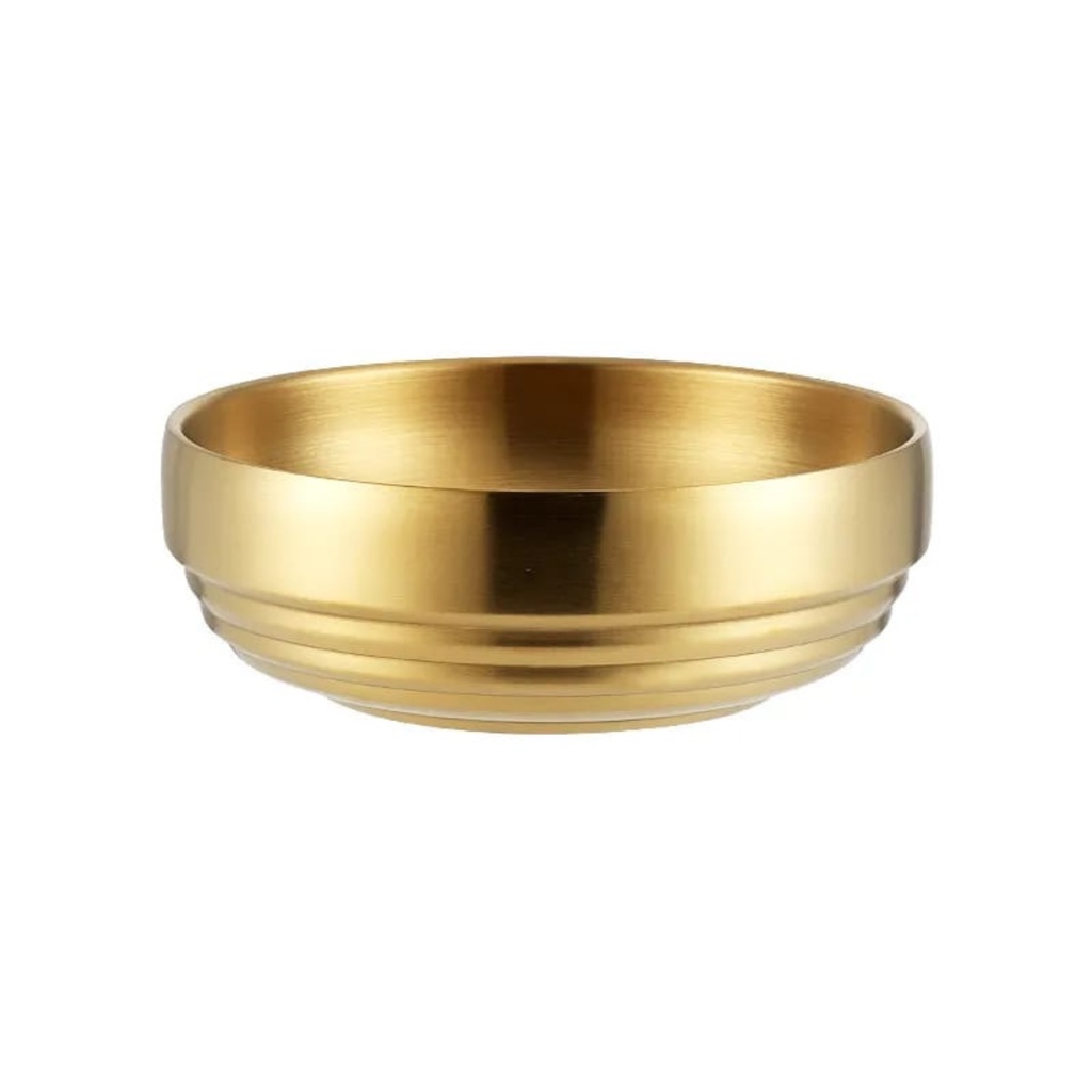 Mangkok Mie Dingin Dua Lapis Stainless Mangkok Sop Ramen Emas