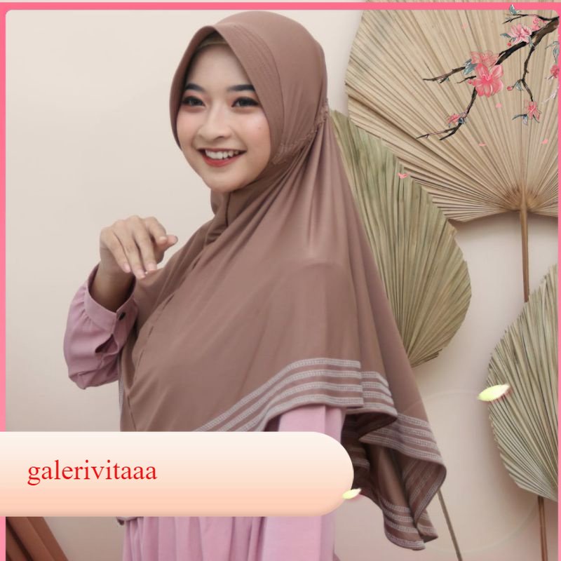 Hijab Serut Overdek / Hijab Serut Polos / Hijab Jokowi / Hijab Tali Kerut Overdek  02