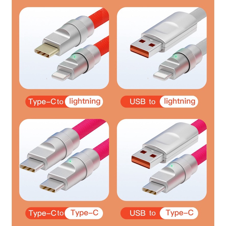 IPHONE 3a Kabel Pengisian Cepat Yang Dapat Ditarik Paduan Aluminium Kabel Pengisian PD Kabel Data Untuk Samsung Iphone14 13 12 11