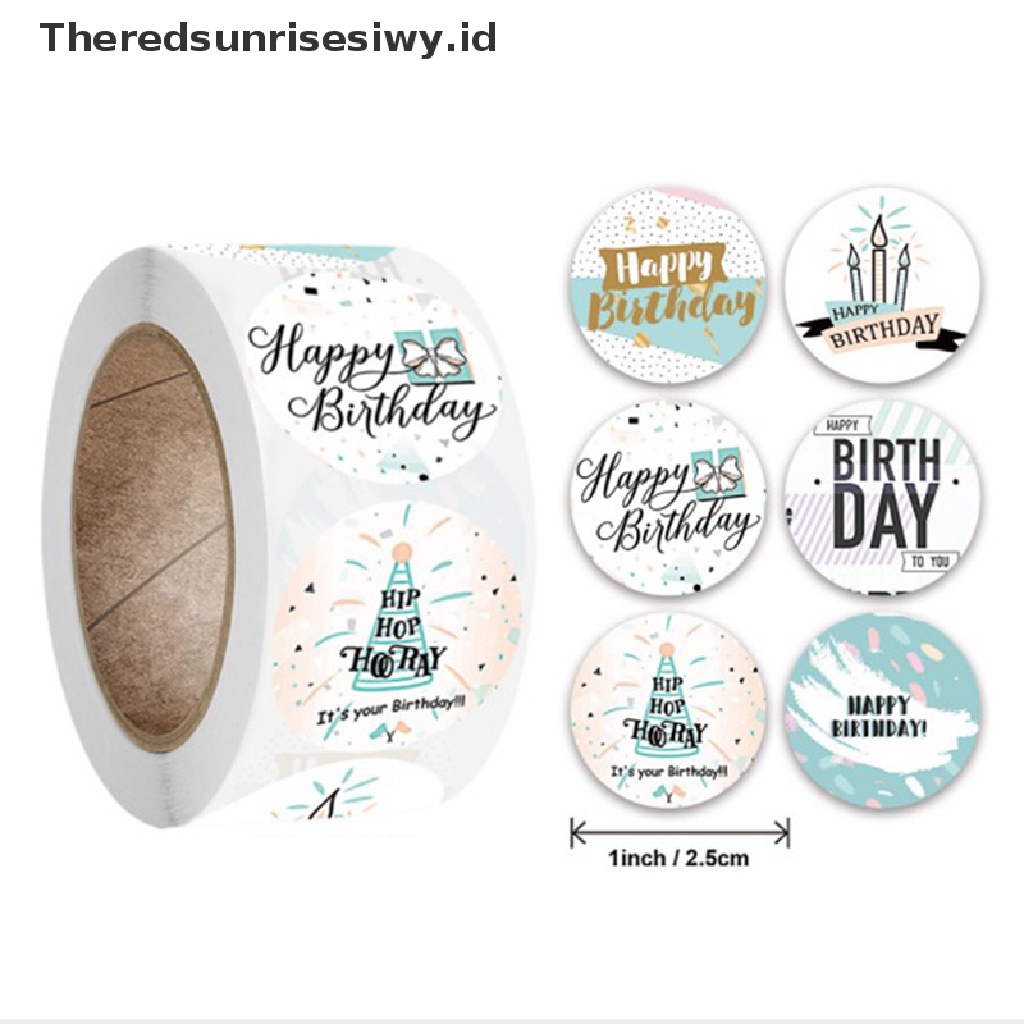 # Kado Mom &amp; PAPA DIY # Happy Birthday Round Seal Sticker Kertas Perekat Stiker Tape Label~