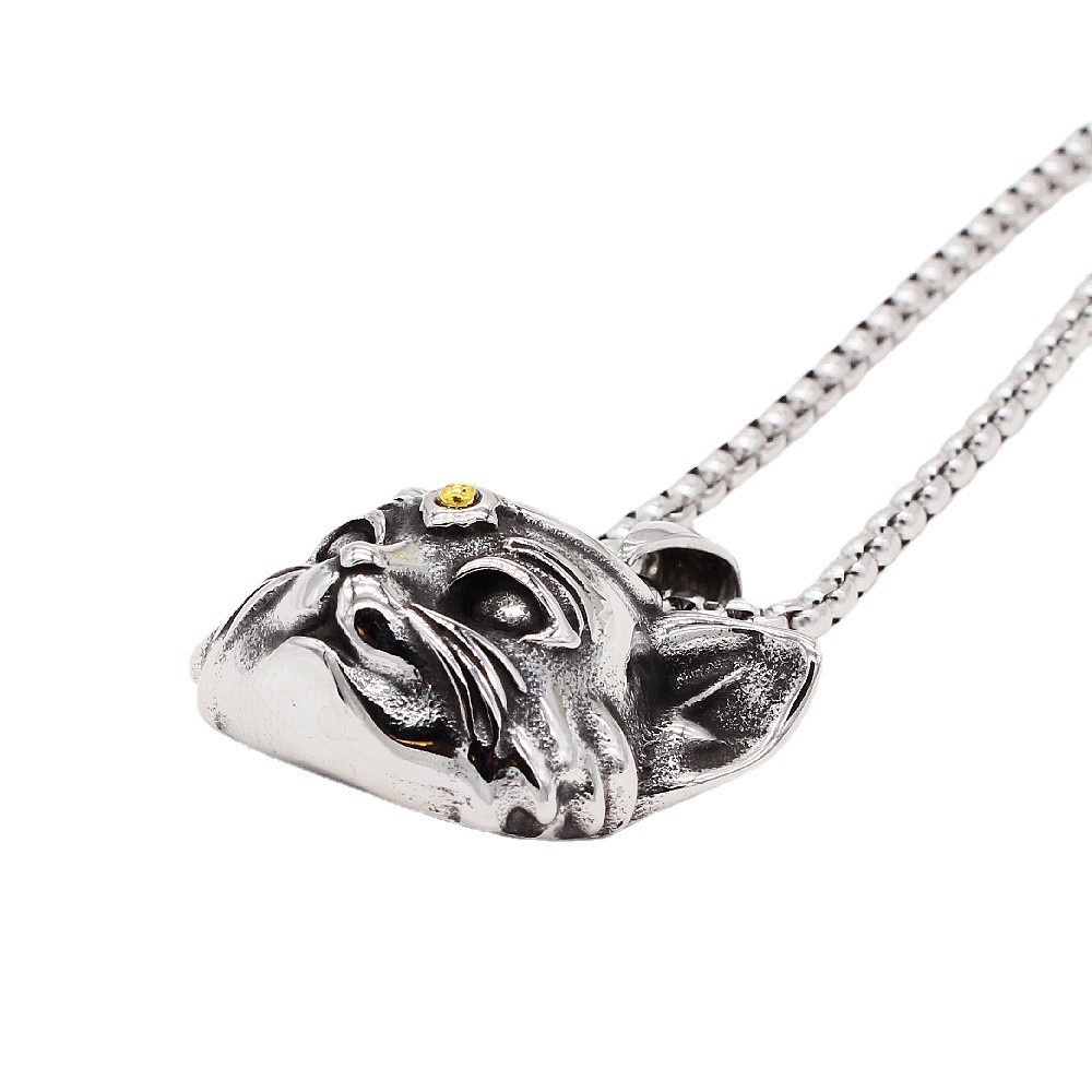 [X C Kalung] Hip Hop Punk Gothic Vintage Perak Wanita Kucing Kalung Titanium Steel Liontin Rock Pesta Perhiasan Fashion