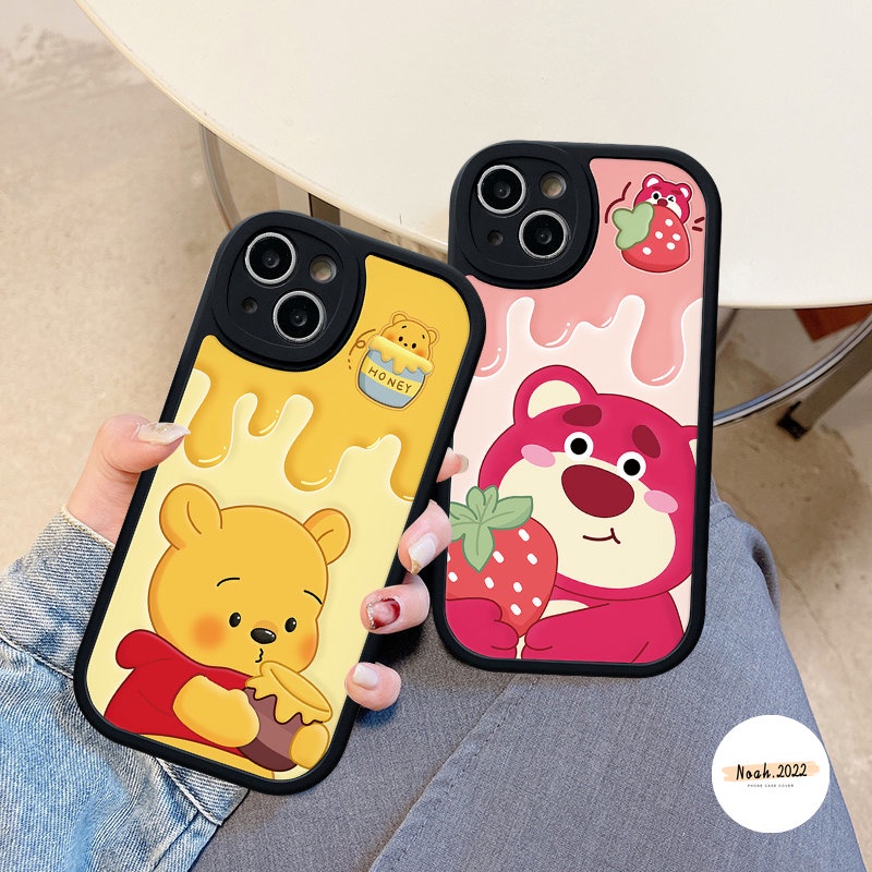 Fashion Cartoon Strawberry Bear Lotso Couple Casing For Infinix Smart 6 5 Hot 10s 11s 10T Hot 10 9 11 Play Infinix Note 8 Hot 10 Lite Cute Winnie The Pooh Soft Tpu Shockporoof Case