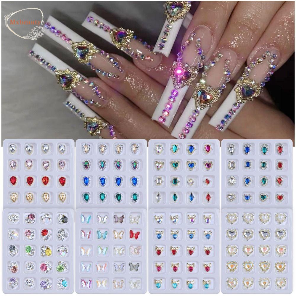 Mxbeauty Charms Berlian Imitasi Bentuk Hati Untuk Aksesoris Nail Art
