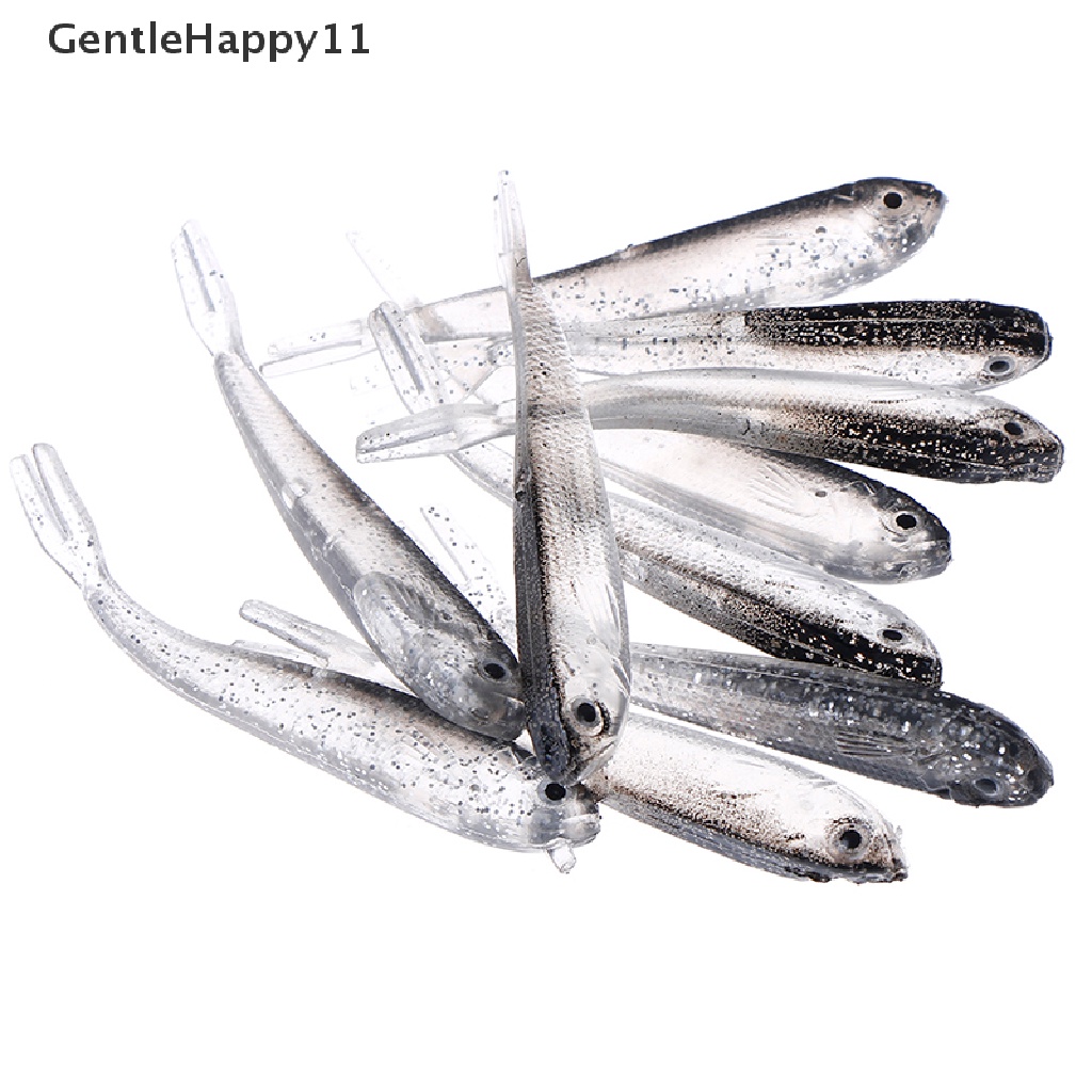 Gentlehappy 10Pcs 80Mm Lembut Memancing Umpan Tiddler Renang Umpan Buatan Tackle Ikan Kecil  Id